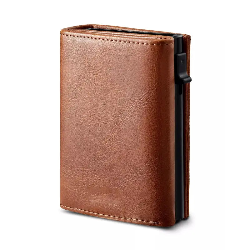 Cartera Morbano de cuero marrón para hombre, vista posterior